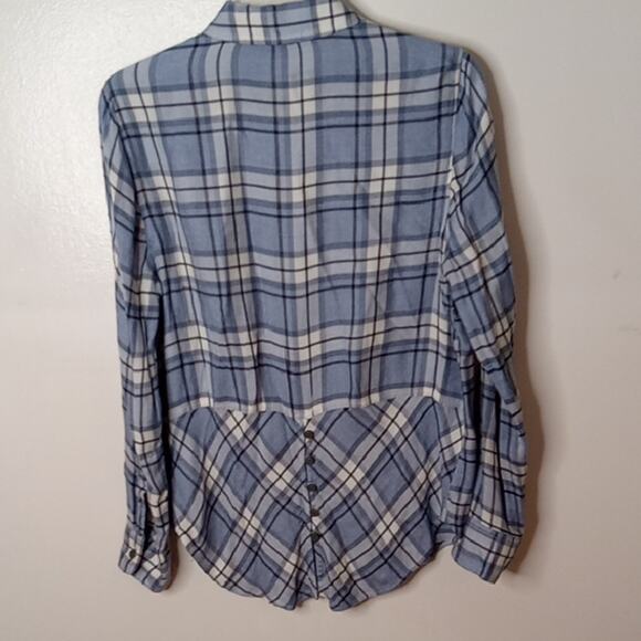 Lucky Brand Women's Blue Plaid Button-Up Shirt - Size Small - Picture 5 of 8